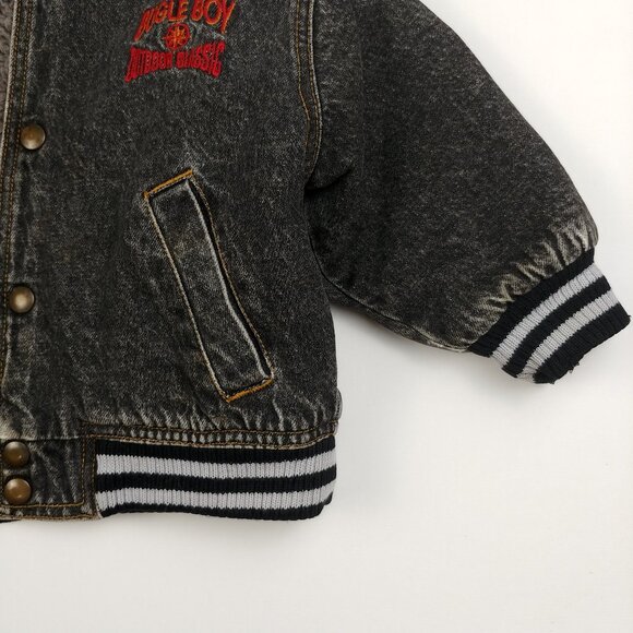 Vintage Bugle Boy Sherpa Lined Black Denim Jacket 18-24 Months - Picture 4 of 12